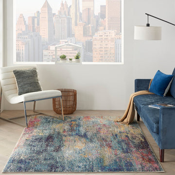 Celestial CES16 Modern Abstract Soft Durable Low Profile Short Pile Multicolour Rug-Nourison-Rug Love - The Most Loved Rug Store